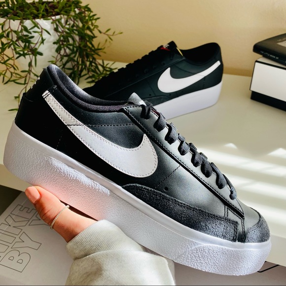 New Nike Blazer low platform black sneakers shoes - Picture 3 of 10